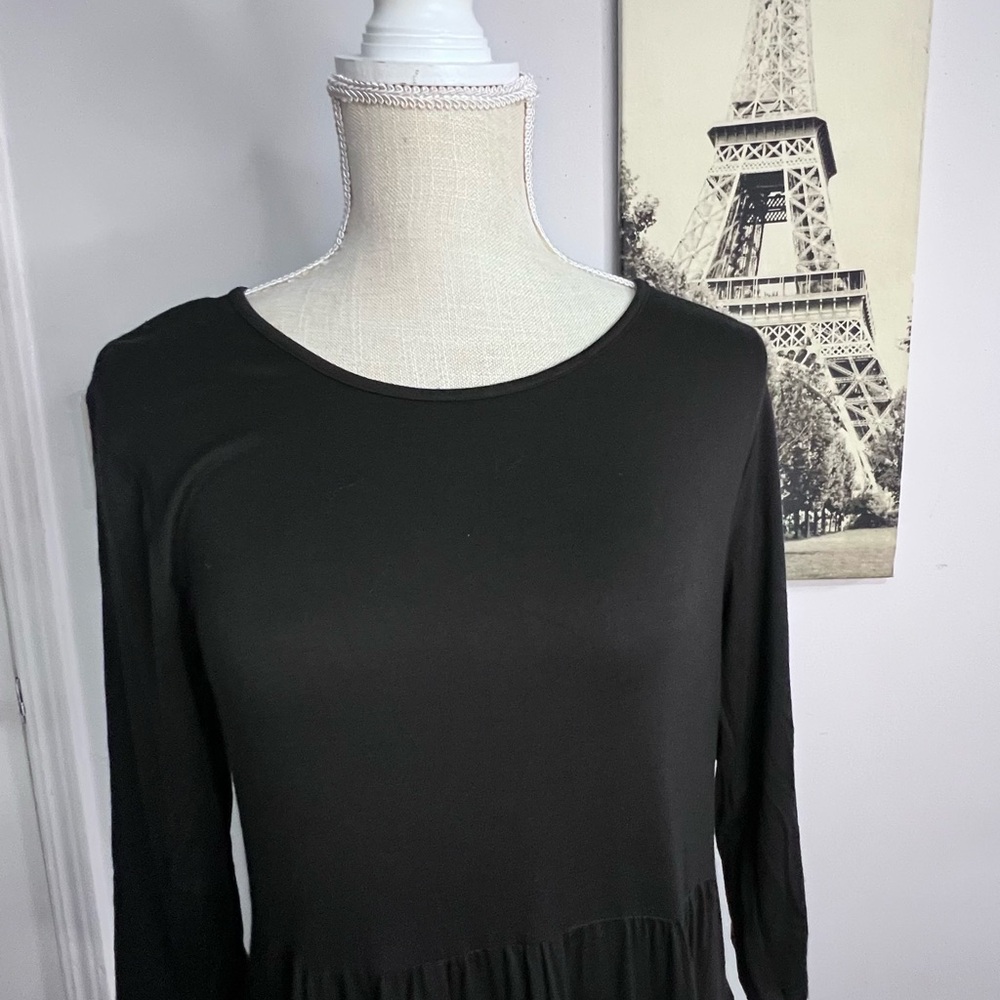 Chic Long Sleeve Black Maxi Dress - Picture 5 of 9